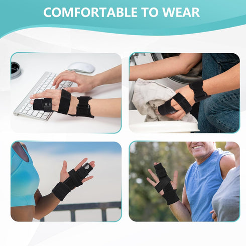 2 Finger Splint Adjustable Trigger Finger Support, Full Hand and Wrist Brace for Sprains, Arthritis (L/XL)