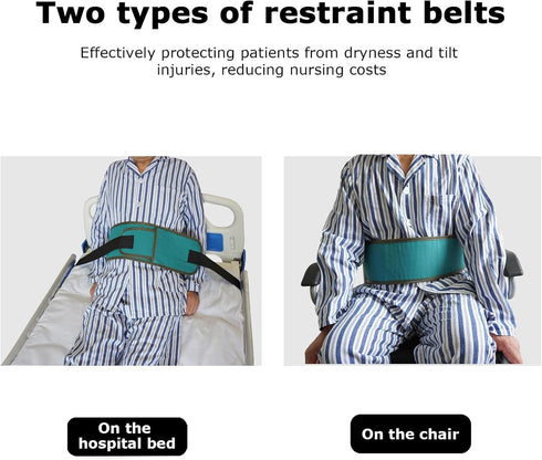 HOONHERY Bed Restraint Strap for Elderly, Adjustable Bed Restraint Belt Wheelchair Seat Safety Belt, Anti-Fall Bed