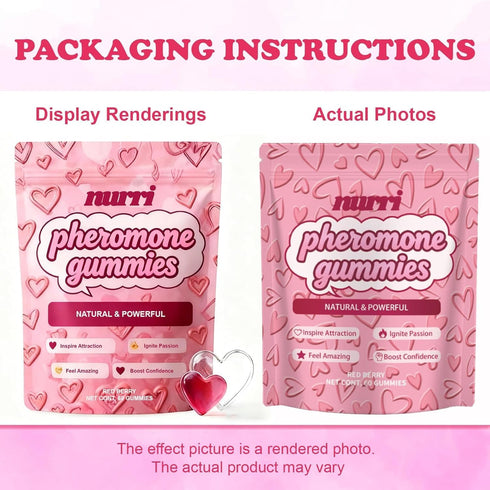 Nurri Pheromone Gummies 60 Gummies (1) for Her, Gomitas De Feromonas para Mujer, with Slippery Elm, Supports