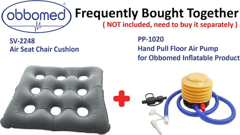 SV-2248N 17.3(L) 17.3(W) 2.76(H), ObboMed Comfortable Foldable Portable Inflatable Pressure Relieving Air Seat Chair