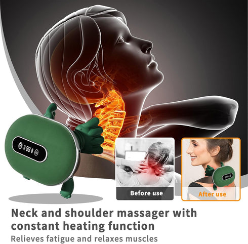 HGUIEPGSQZG 4D Neck Massager with LED Display, Neck Massager with Heat Function, for Relieving Shoulder and Neck Pain