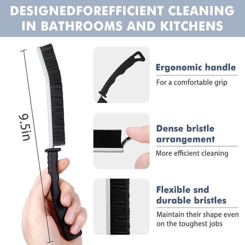 smcca 7Pcs Hard Bristle Crevice Cleaning Brush - Grout Cleaner Brush, Gap Cleaning Tools, Effective Tile Cleaning Brush