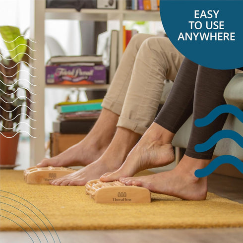 TheraFlow Foot Roller for Plantar Fasciitis Relief and Neuropathy Pain Relief for Feet - Wooden Foot Massager Roller
