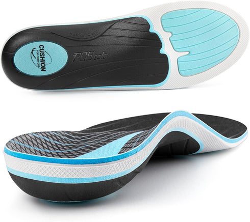 PCSsole Plantar Fasciitis Insoles for Men Women, Heavy Duty High Arch Support Inserts for Flat Feet Pain Relief