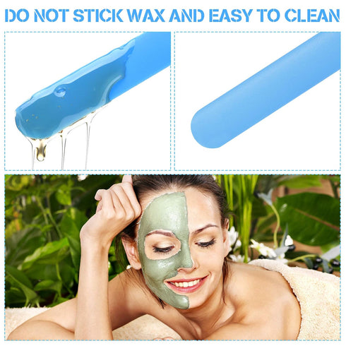 Mudder 3-Piece Non-Stick Wax Spatulas, Silicone Spatula Waxing Applicator for Home Salon Use (Pink, Blue, Green)