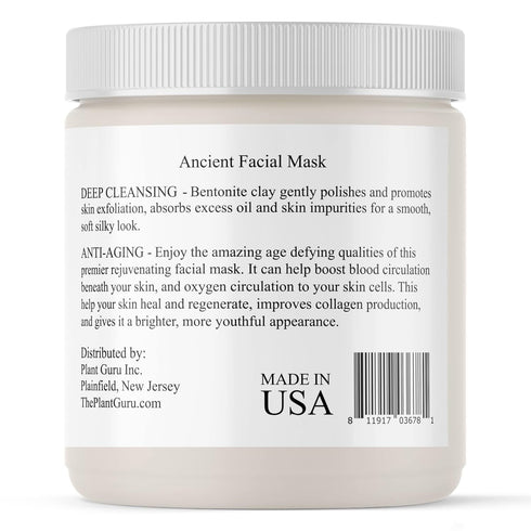 Plant Guru Indian Healing Clay - 1 lb. 100% Natural Calcium Bentonite Clay Powder for Deep Pore Cleansing