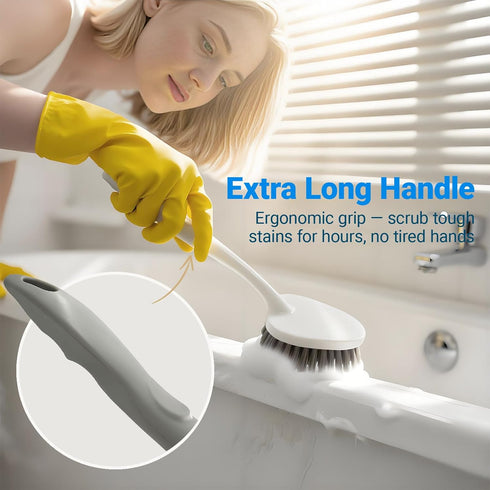 SSINBOANGI 2 Pack Set Heavy Duty Scrub Brush with Hard Bristle, Cleaning Brush Designed for Bathroom, Shower, Bathtub