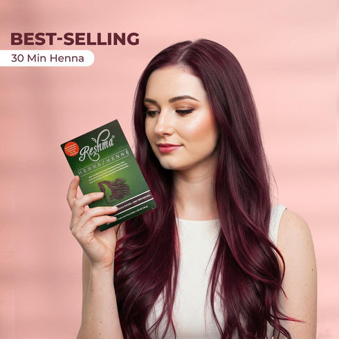 Reshma Beauty 30 Minute Henna Hair Color, Burgundy, 1.05 oz, Pack of 1, 100% Gray Coverage