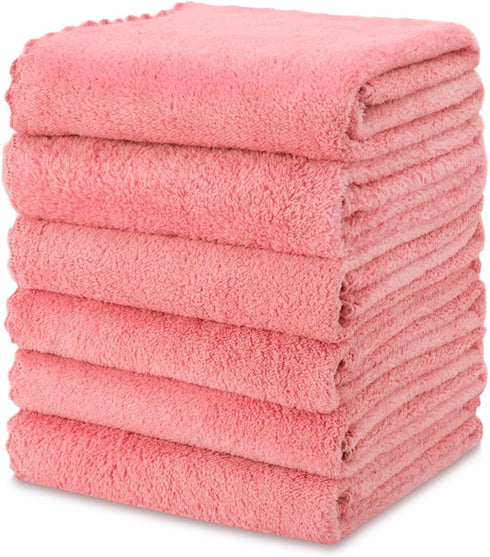 kimteny Kitchen Cloth Dish Towels, 13x28 Inches Premium Dishcloths, Super Absorbent Coral Velvet