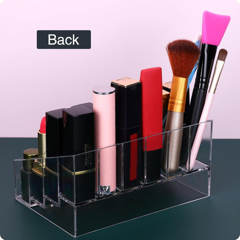 Lipstick Organizer, Small Clear Plastic Compact Holder with 24 Slots for Lip Gloss, Chapstick