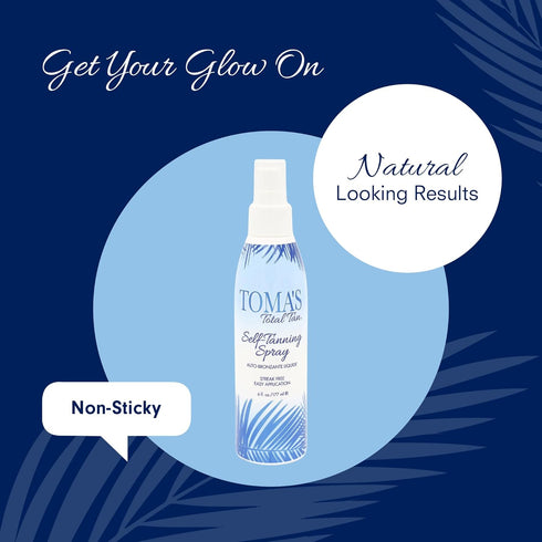 Toma's Total Tan Liquid Spray, Instant Sunless Tanner, 6 oz, Natural Looking Golden Bronze, Non-Sticky