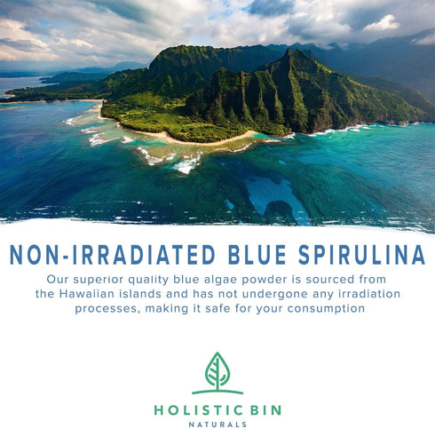 Blue Spirulina Powder, Organic Blue Green Algae Powder, 50 Grams, Supplements, Smoothies, & Baked Goods, Rich Source of