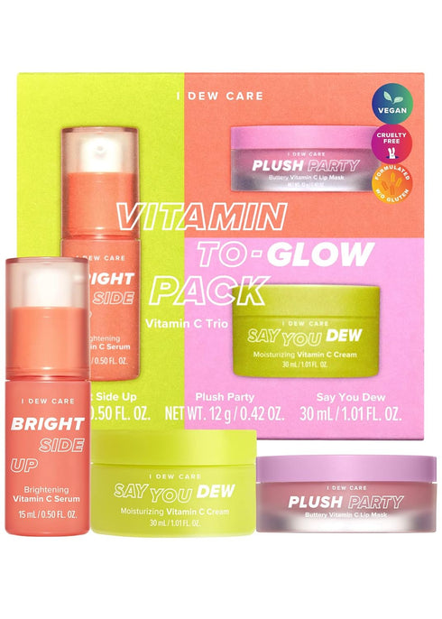 I Dew Care Skincare Set - Vitamin To Glow Pack with Niacinamide & Vitamin C, Travel Size, Korean Skincare