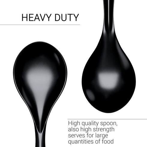 Large Plastic Serving Spoons, Disposable Serving Utensils, 10 inches, Big Heavy Weight Reusable Utensils for Party