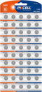 PKCELL LR41 Button Batteries 50-Count AG3 Battery GP192 384 392 Batteries for Digital