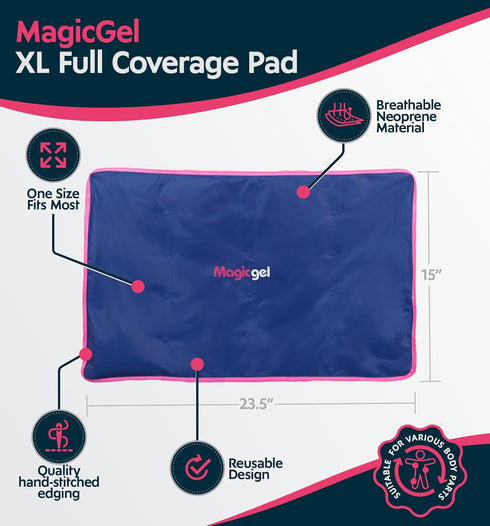 Extra Large & Reusable Ice Pack (15 x 23.5 inches, XL) for Maximum Pain Relief from Injuries, Swelling, Bruises