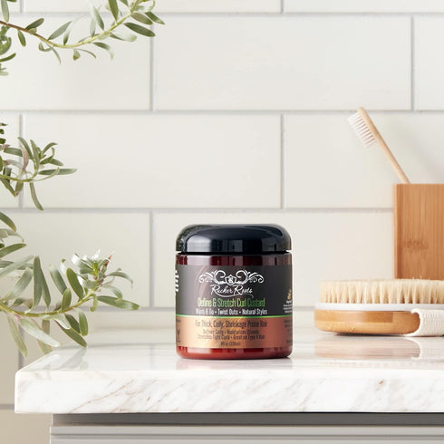 Rucker Roots Define & Stretch Curl Custard for Thick, Coily Hair, Moisturizes Strands and Defines Curls