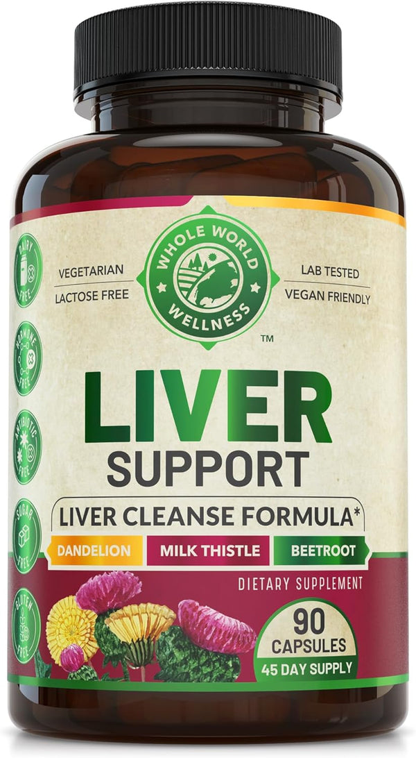 Advanced Liver Cleanse Detox & Repair Formula with Milk Thistle, 90 Pills for Men and Women, 512mg (45-Day Supply).