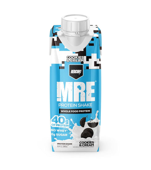 REDCON1 MRE Ready to Drink Protein Shakes, Cookies & Cream - 12 Pack Lactose & Whey Free Nutritional Shake