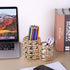 Hipiwe Makeup Brush Holder, Gold Bling Crystal Organizer for Brushes, Remote Control, and Cosmetic Tools, 2-Slot