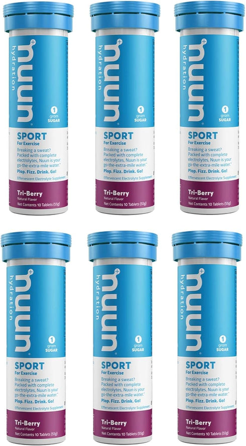 Nuun Active: Tri-Berry Electrolyte Enhanced Drink Tablets, 6-Pack of 10 Tablets