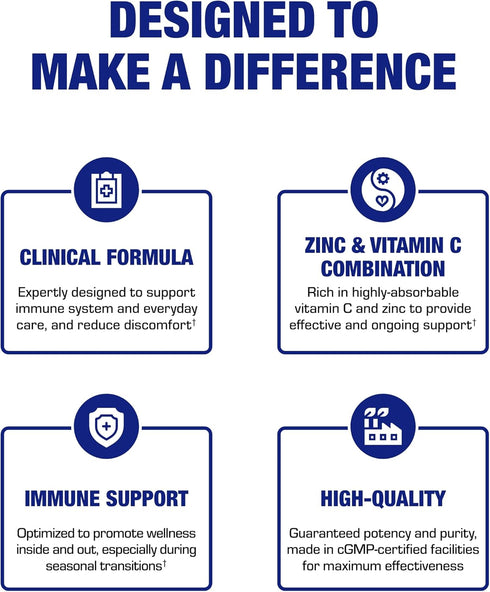 Zinc Lozenges with Vitamin C for Immune Support, 90 Count, Tasty Orange Flavor