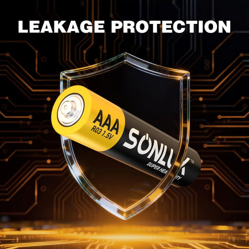SONLUK 48 Pack 1.5V AAA Batteries - Super Heavy Duty Carbon Zinc Double a Batteries, Mercury/Cadmium/Lead-Free, Perfect