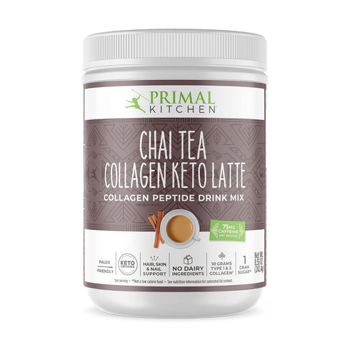 Primal Kitchen Chai Tea Collagen Keto Latte Powder - Collagen Peptide Drink Mix, 8.55 Ounces