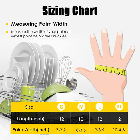 IUCGE 3 6 Rubber cleaning gloves or Pairs for Household,Reuseable dishwashing gloves for Kitchen.