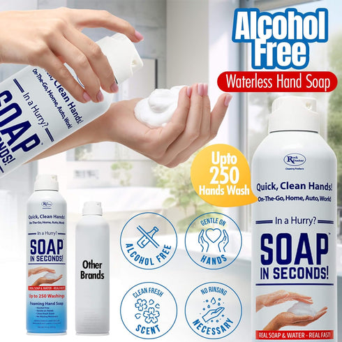 Pack 1 Rock Doctor Foaming Hand Soap In Second, Foaming Soap Refill for Dispensers, Alcohol-Free No-Rinse Formula