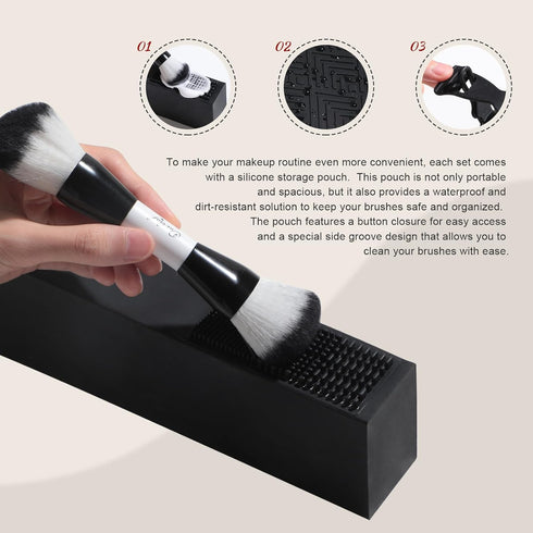Oneleaf Dual-ended Makeup Brushes Set for Professional Makeup Artists
