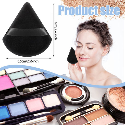 Pimoys 6 Pieces Powder Puff Face Makeup Puff, Soft Triangle Velour Cosmetic Sponge for Loose Powder and Contouring