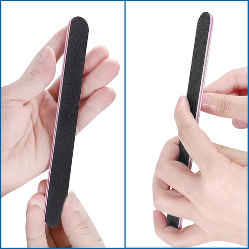 Nail Files Bulk (100 Pack), Professional Double Sided Emery Board 100/180 Grit for Natural and Acrylic Nails