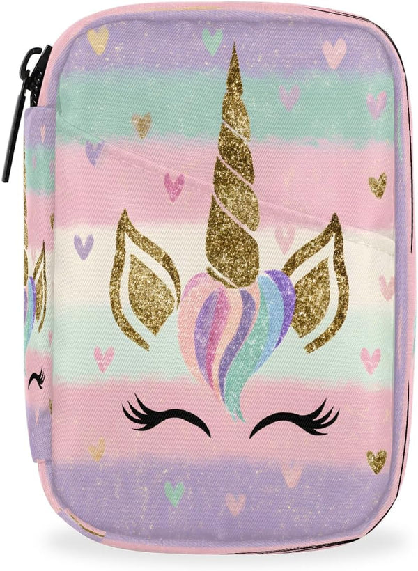 Skerhhux Cute Purple Unicorn Pill Case Travel Pill Organizer Weekly 7 Day Portable
