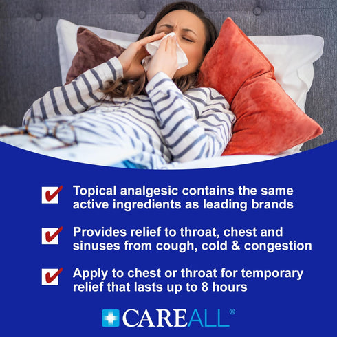 CareAll Medicated Chest Rub 4 oz - Topical Analgesic and Cough Suppressant for Throat, Chest, and Sinuses Relief