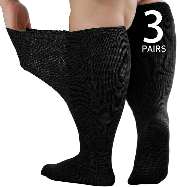 Orthostride Wide Diabetic Socks for Men Women Plus Size, Extra Long Edema Sock