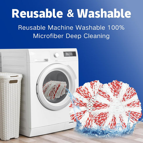 3 Pack Mop Heads Replacement for O-Ceda Easy Wring Spin Mop, Microfiber Refills for Deep Cleaning