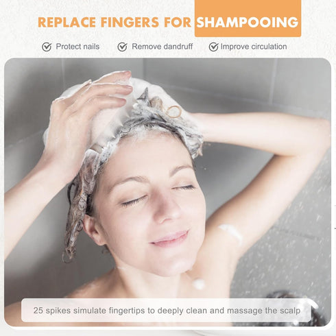 FREATECH 2-Pack Wheat Straw Shampoo Brush, Scalp Massager with Silicone Bristles for Hair Growth and Care