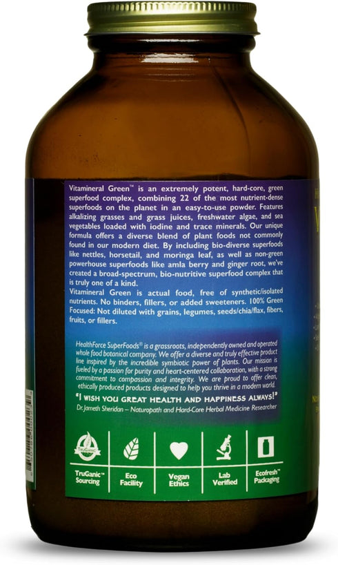 HealthForce SuperFoods Vitamineral Green, Mineral Supplement for Immune & Thyroid Support, Gluten-Free & Vegan