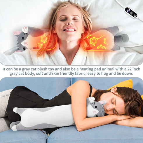 Relief,22 Cat Heating Pad-USB Heated Plush Stuffed Animals for Period Cramps and Menstrual Pain Portable Electric