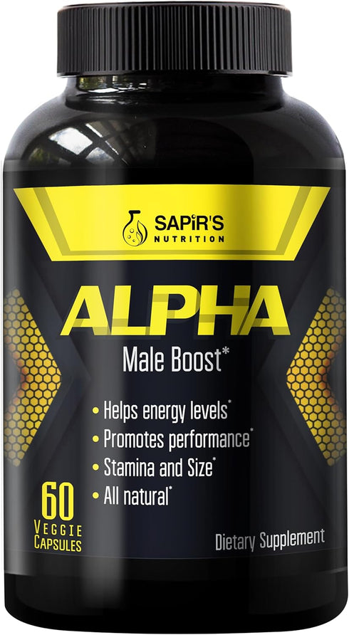 Alpha Enlargement Pills for Men - Male Enhancing Supplement with Horny Goat Weed, Testosterone Booster, Energy &