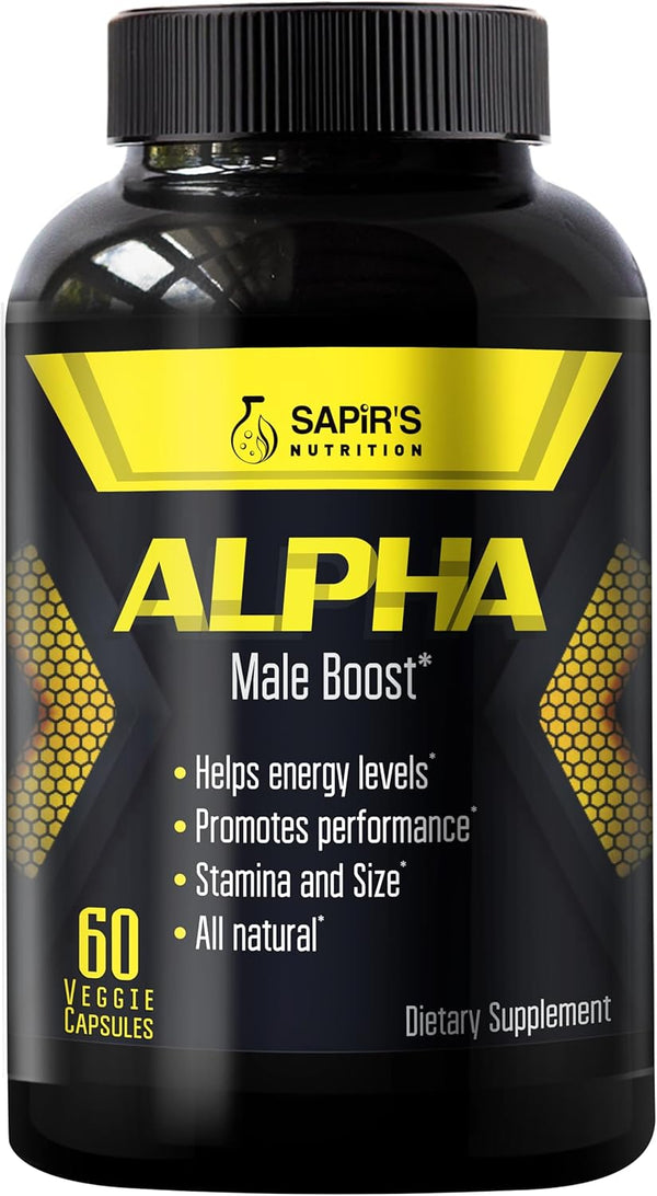 Alpha Enlargement Pills for Men - Male Enhancing Supplement with Horny Goat Weed, Testosterone Booster, Energy &
