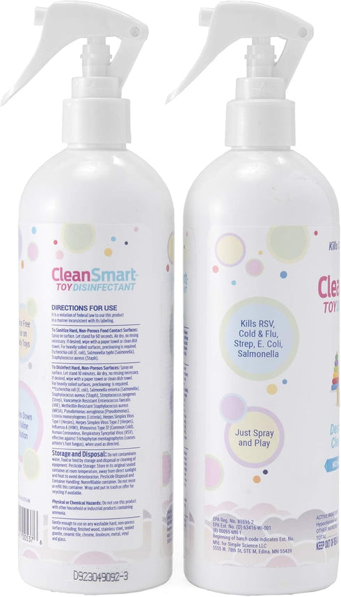 CleanSmart Toy Disinfectant Spray: Kills 99.9% of Viruses and Bacteria, 16 oz Bottle