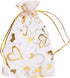 Volanic 100PCS Sheer Heart Organza Bags - 4X6 Inch Drawstring for Christmas Party Wedding Favor
