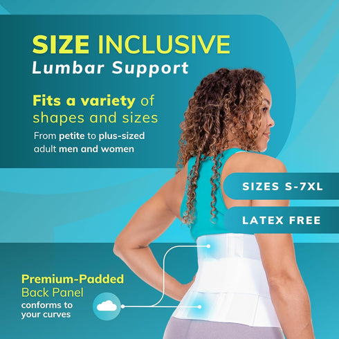 BraceAbility Plus Size Back Brace for Lower Back Pain Relief, Bariatric Support Belt for Injury Recovery (7XL)