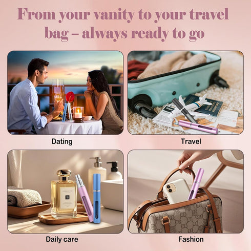 YOCASII 4PCS Perfume Atomizer - Refillable Mini Spray Bottle Travel, Cologne Travel Bottle, Vacation Essentials for