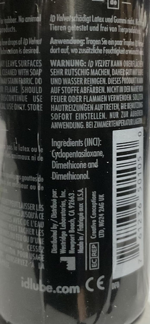 I.D. Lubricants 50 ml (1.7 oz) ID Velvet Body Glide Lubricant, fl