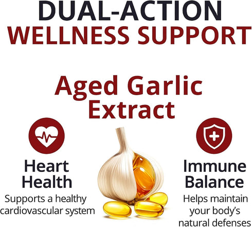 NAPEXIX 300 Count Immune 2-Year (1) Aged Garlic Extract Odorless Garlic Supplement for Heart & Support Non-GMO