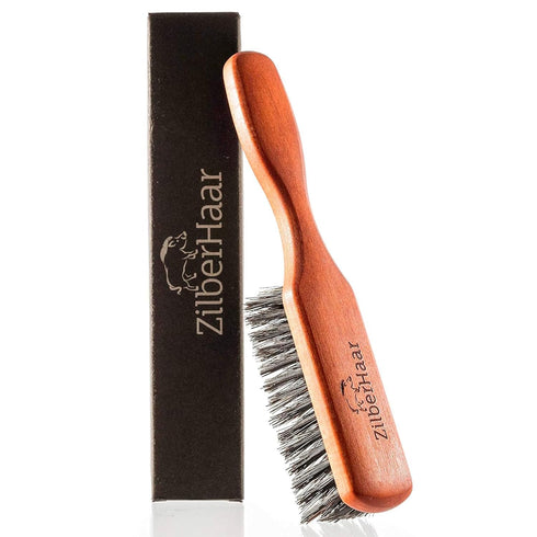 ZilberHaar Regular Beard Brush with Soft Boar Bristles, Essential for Beard Care Kits