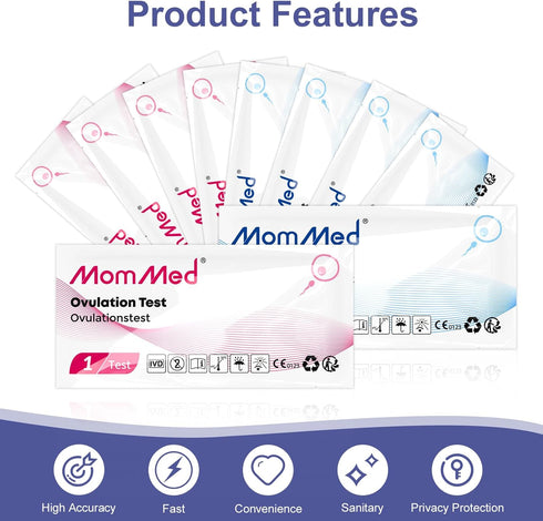 MomMed 15 5 (20 Count (Pack 1)) Ovulation Test Strips and Pregnancy Test Strips Combo Kit,Pregnancy Tests and Ovulation